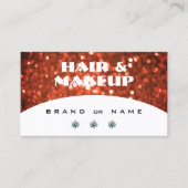 Chic White Shimmery Vermilion Red Sparkle Glitzer Visitenkarte (Vorderseite)