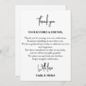 Chic White Sienna Hochzeitstisch Dankeskarte (Vorne/Hinten)