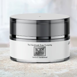 Chic White Silver Body Butter Jar Label 