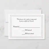Chic White Silver Glittered Trim - RSVP Card (Vorderseite)