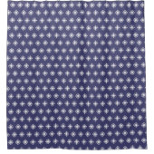 Chic White Snowflake Pattern Navy Blue Weihnachten Duschvorhang (Vorderseite)