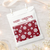 Chic White Snowflakes Nordic Pattern on Dark Red C Geschenktütchen (Ausgeschnitten)