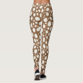 Chic White & Tan Polka Dot Stilvoll Leggings (Rückseite)