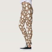 Chic White & Tan Polka Dot Stilvoll Leggings (Links)