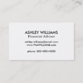 Chic White und Gold | Visitenkarten Visitenkarte (Rückseite)