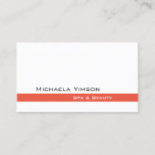 Chic White und Lachs mit Foto Beruflich Visitenkarte (Vorderseite)