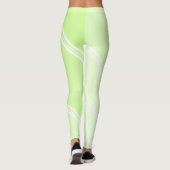 Chic White unter Blassgrün Banded Print Leggings (Rückseite)