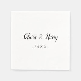 Chic White Wedding Paper Napkin Serviette
