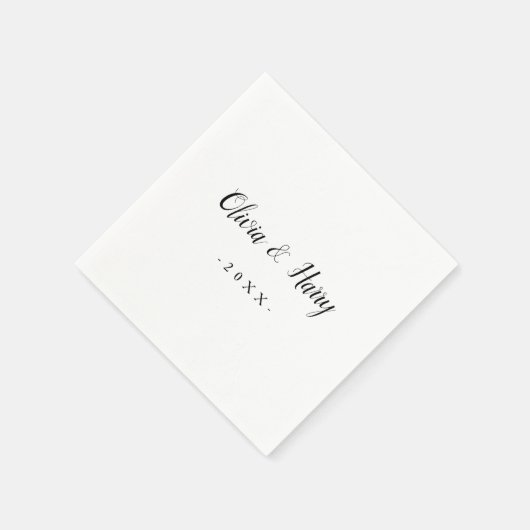 Chic White Wedding Paper Napkin Serviette (Ecke)