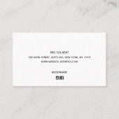 Chic White Wood Beruflich Calling Telefonnummerkarte (Rückseite)