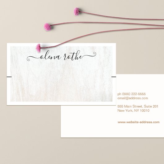 Chic White Wood Bracelet Display Telefonnummerkarte