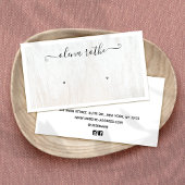 Chic White Wood Earring Display Telefonnummerkarte