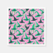 Chic Wicked Hexe Hats Grün und Schwarz Serviette (Vorderseite)