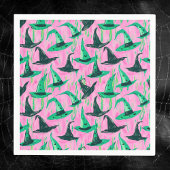 Chic Wicked Hexe Hats Grün und Schwarz Serviette