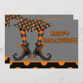 Chic Wicked Hexenleder Party Einladung (Vorne/Hinten)