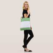 Chic Wide Outfits White Light Green Edge Streifen Tasche (Am Model)