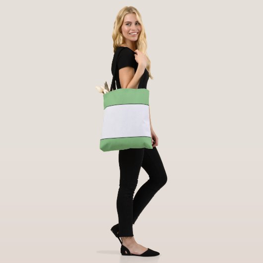 Chic Wide Outfits White Light Green Edge Streifen Tasche (Am Model)