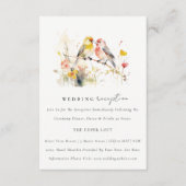 Chic Wild Botanical Love Birds Hochzeit Empfang Begleitkarte (Vorderseite)