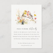 Chic Wild Botanical Love Birds Hochzeitsdetails Begleitkarte (Vorderseite)