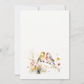 Chic Wild Botanical Watercolor Love Birds Wedding Einladung (Rückseite)