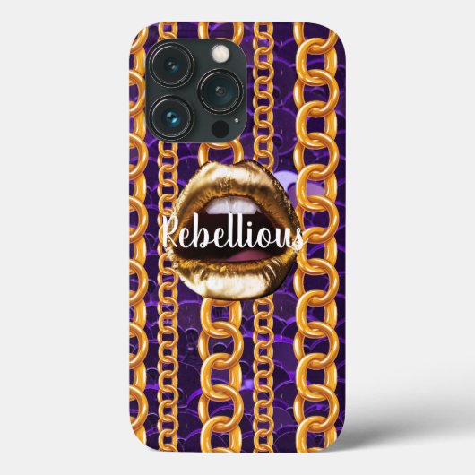 Chic Wild Pattern Gold Lips Geschenk Schönheit Gir Case-Mate iPhone Hülle (Rückseite)