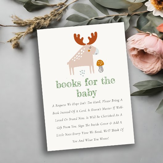 Chic Wild Woodland Animals Bücher für Babydusche Begleitkarte