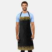 Chic Wild Zebra Muster Gold Glitzer Look Confetti Schürze (Getragen)