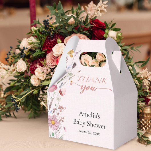 Chic Wildblume Baby Dusche Geschenkschachtel