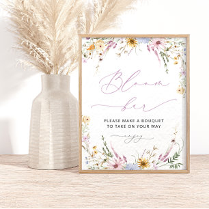Chic Wildblume Bloom   Blume Bar Poster