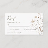 Chic Wildblume Boho Blume Wedding RSVP | Begleitkarte (Vorderseite)