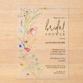 Chic Wildblume Brautparty Acryleinladungen (Vorderseite)