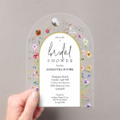 Chic Wildblume Brautparty Arch Top Acryleinladungen (Insitu (Handheld))