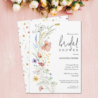 Chic Wildblume Brautparty Einladung