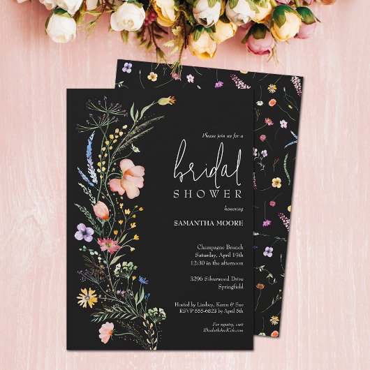 Chic Wildblume Brautparty Einladung