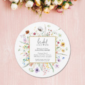 Chic Wildblume Brautparty Round Einladung