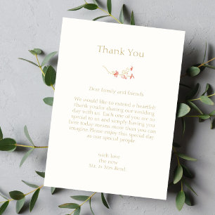 Chic Wildblume Flat Wedding Danke Karte
