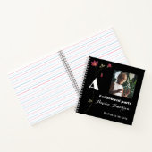 Chic Wildblume Foto Ruhestand Black Gästebuch Notizblock (Innenseite)