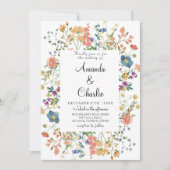 Chic Wildblume Garden Wedding Einladung (Vorderseite)