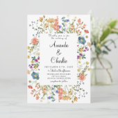 Chic Wildblume Garden Wedding Einladung (Stehend Vorderseite)