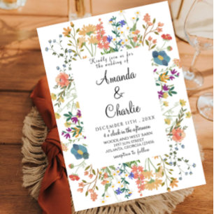 Chic Wildblume Garden Wedding Einladung