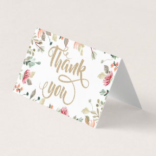 Chic Wildblume Glittery Vielen Dank Visitenkarten
