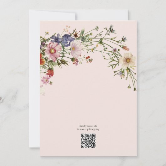 Chic Wildblume Liebe in Bloom Brautparty Einladung (Rückseite)