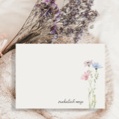 Chic Wildblume Meadow Calligraphy Personalisiert Mitteilungskarte