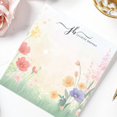 Chic Wildblume Meadow Watercolor Personalisiert Notizblock