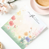 Chic Wildblume Meadow Watercolor Personalisiert Notizblock