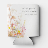 Chic Wildblume Pilz Herbst Botanische Hochzeit Dosenkühler (Rückseite)