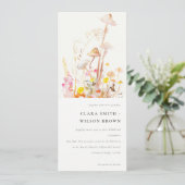 Chic Wildblume Pilz Herbst Botanische Hochzeit Einladung (Stehend Vorderseite)