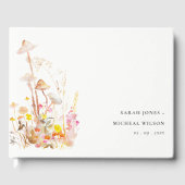 Chic Wildblume Pilz Herbst Botanische Hochzeit Gästebuch (Vorderseite)