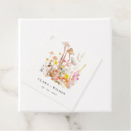 Chic Wildblume Pilz Herbst Botanische Hochzeit Geschenkanhänger