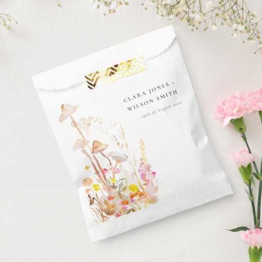Chic Wildblume Pilz Herbst Botanische Hochzeit Geschenktütchen (Versiegelt)